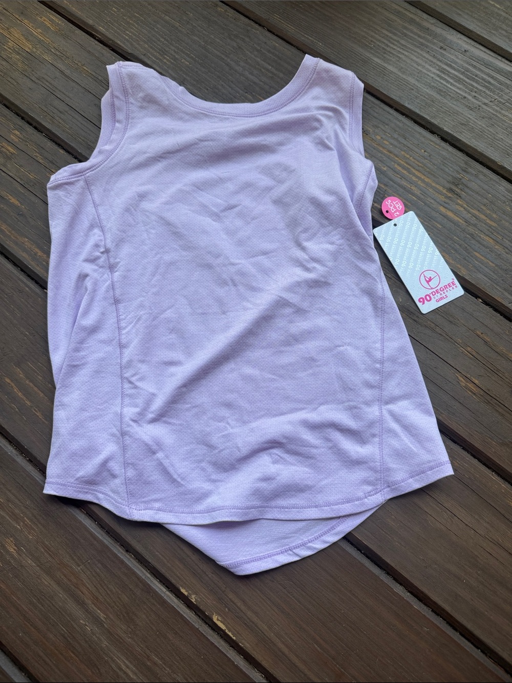 90 Degree By Reflex Girls' Lilac Performance Tank Top